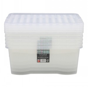 Wham Crystal Plastic Storage Box & Lid Size 14 (45 Litre)